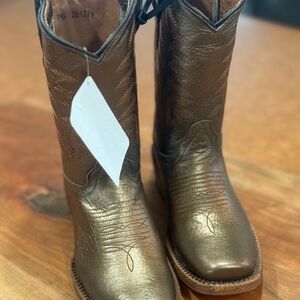 Kids Metallic Brown Boots